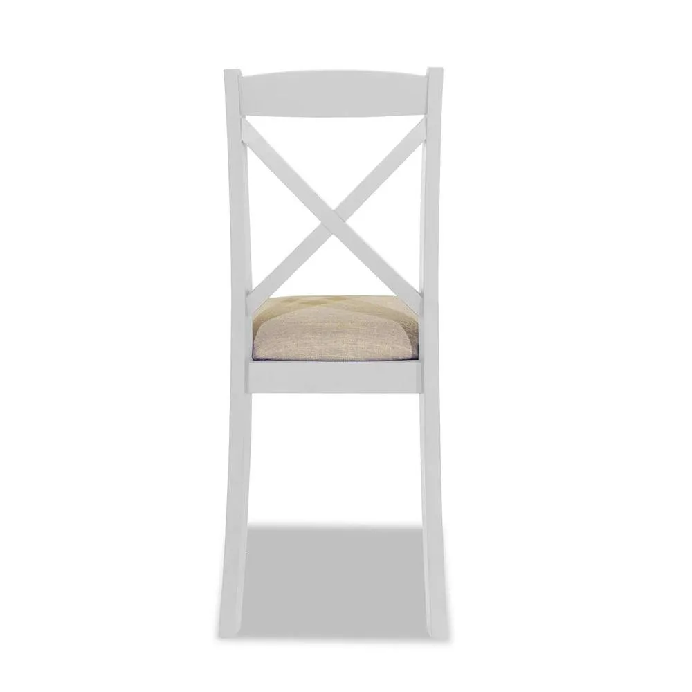 Statement Furniture Florence Crossback Upholstered Seat Dining Chair in White 6