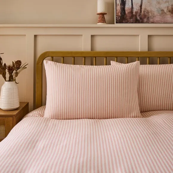 Camille Stripe 100% Brushed Cotton Duvet Cover & Pillowcase Set 2