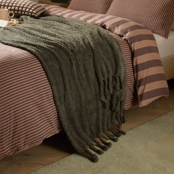 Furn. Harlan Borg Sherpa Throw Blanket 140cm x 180cm 1