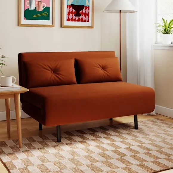 Phoebe Velvet Small Double 2 Seater Sofa Bed 1