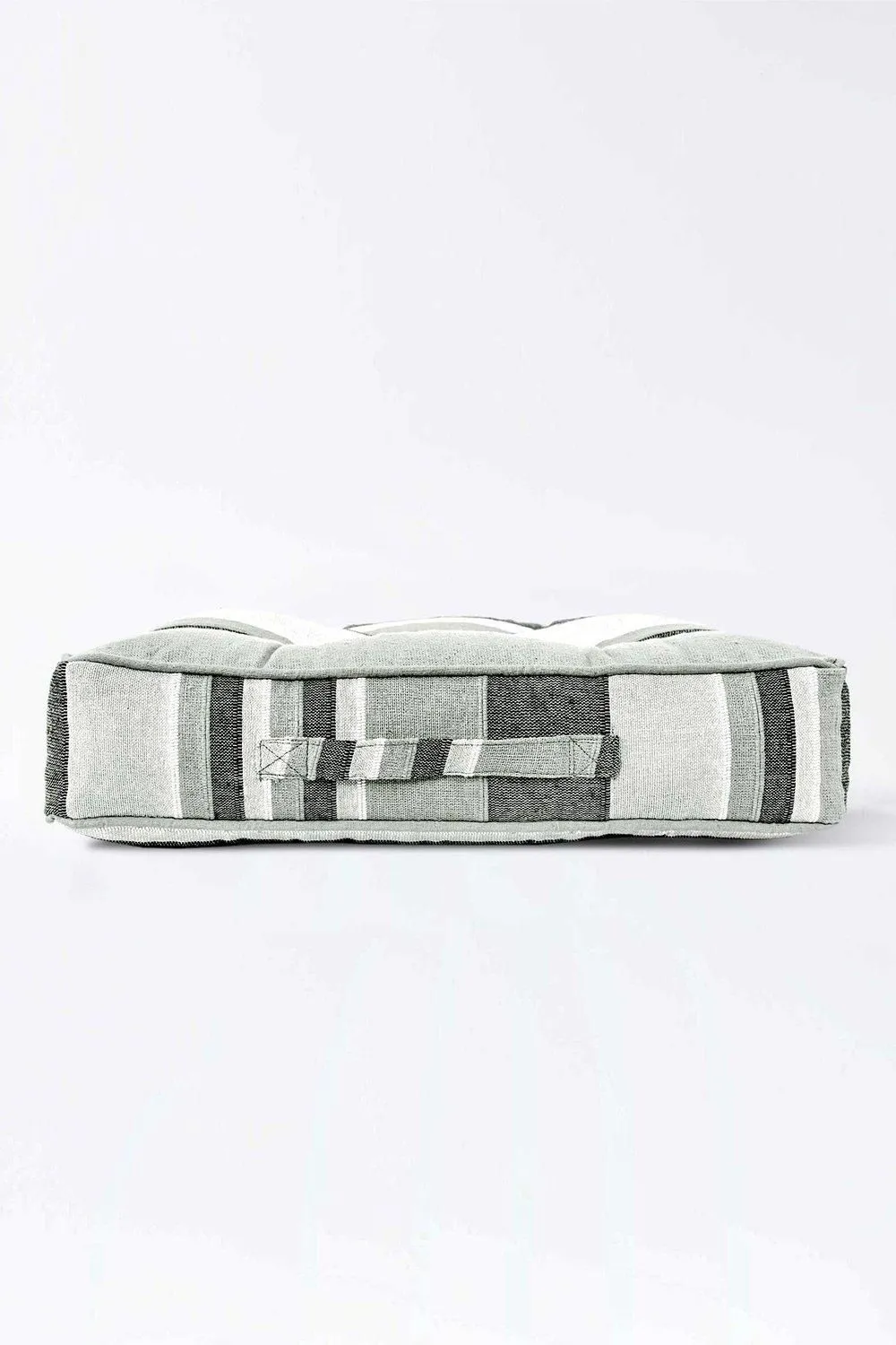 Homescapes Morocco Striped Cotton Floor Cushion in Light Grey 5