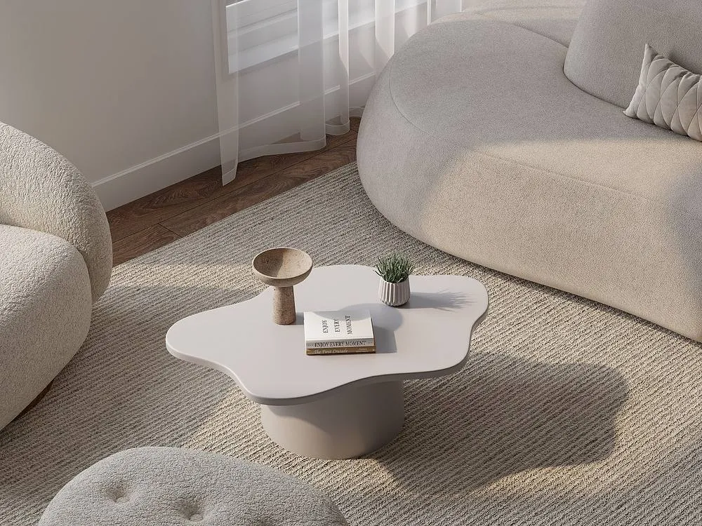Vente-unique Metal Coffee Table - Cream - POLENDRA