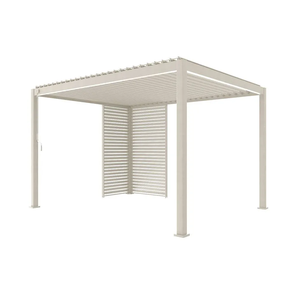 sweeek Louvered pergola Triomphe 3x4m + louvers 100cm + louvers 130cm in Beige 2