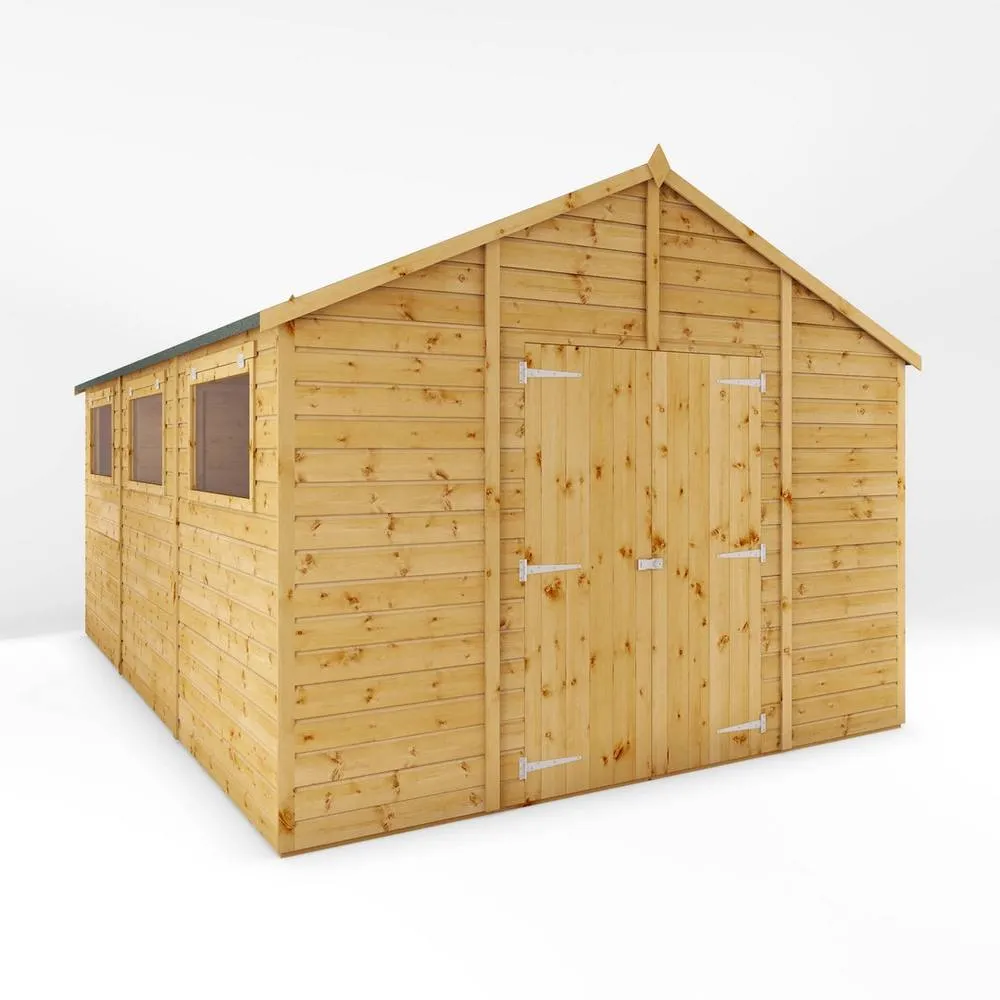 Mercia 15 x 10 Ft Premium Shiplap Apex Workshop - L457.2 x W322.7 x H252.4 cm in Brown