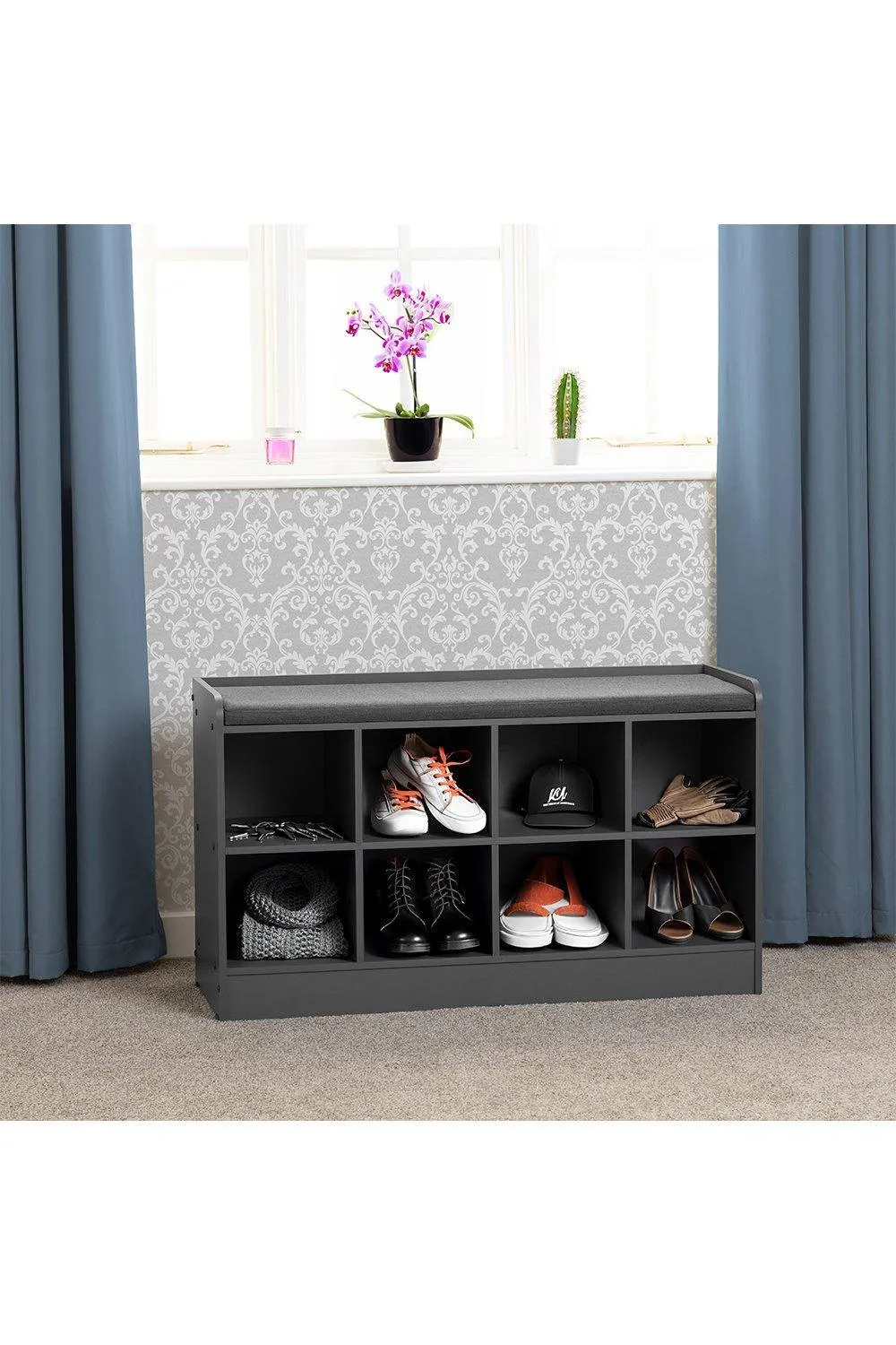 Seconique Portland Shoe Bench in Grey
