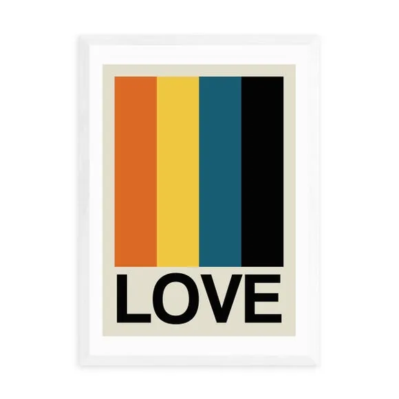 East End Prints Retro Stripe LOVE Sundaze Print 2