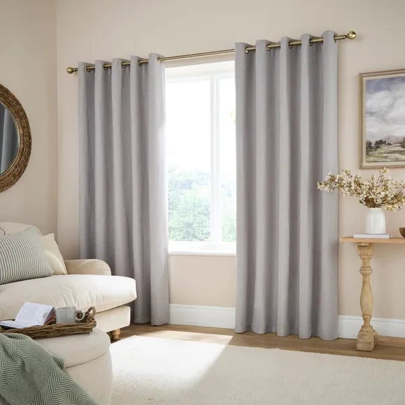 Herringbone Chenille Eyelet Curtains 2