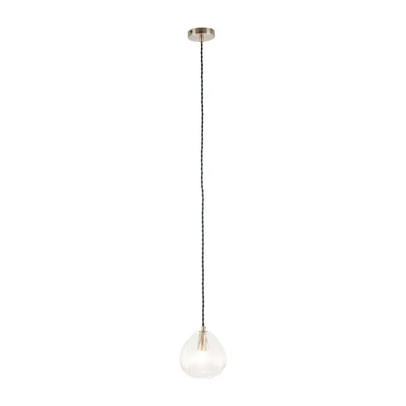 Ella Ribbed Glass Teardrop Pendant Light 3