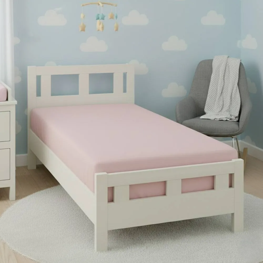 Snug City Flannelette Cot Bed Fitted Sheet Soft Brushed Cotton Bedding Comfort in Pink
