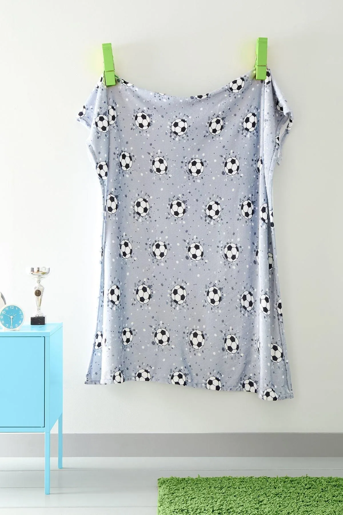 Bedlam 'Football' Super Soft Fleece Throw in Grey
