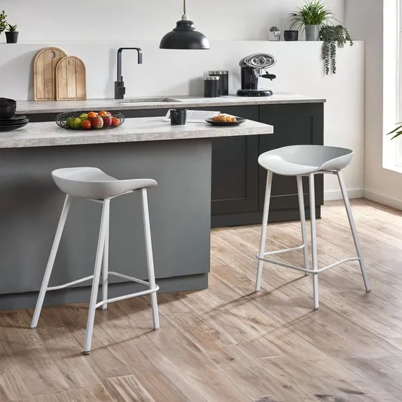 Renzo Set Of 2 Bar Stools, Metal 2