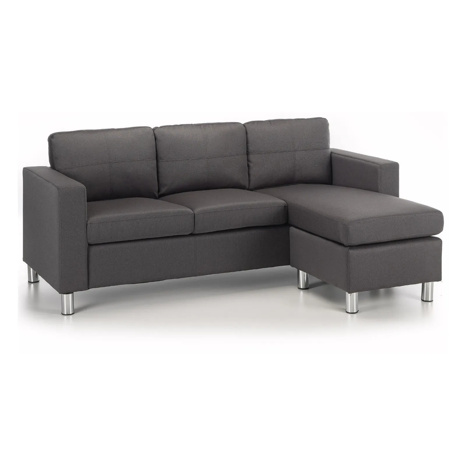 Zara Reversible Fabric Corner Chaise Sofa Grey
