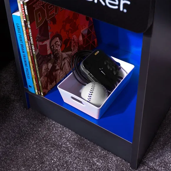 X Rocker Carbon Tek Bedside Table with Wireless Charging and Neo Fibre LED 3