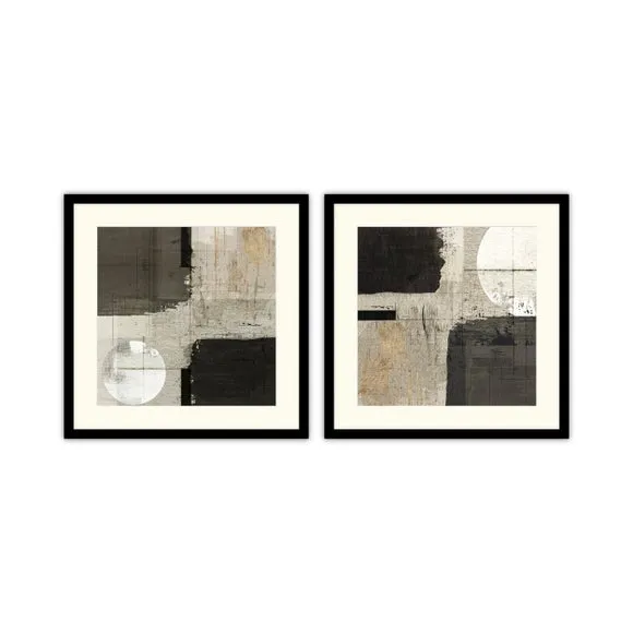 Artko Set of 2 Autumn Moon Abstract Framed Prints 3