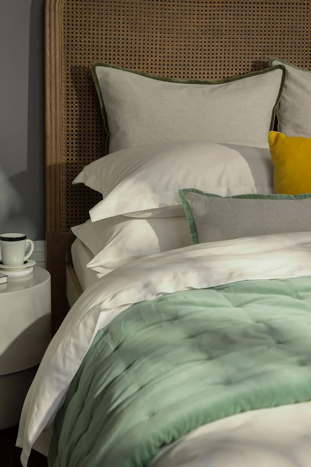 CHRISTY 400TC Luxury Cotton Sateen Plain Dye Oxford Pillowcases Pair in Ivory 2