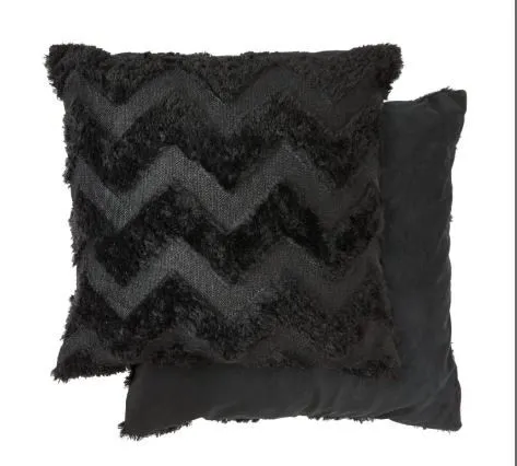 New Edge Blinds Newton Zig Zag Collection Soft Touch Cushion Cover in Black