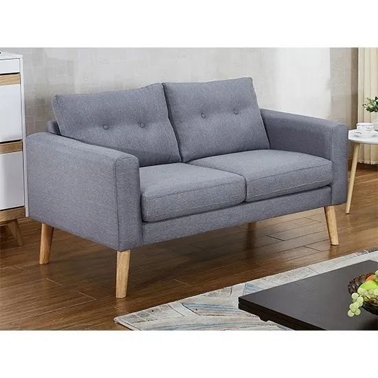 Megan Fabric 2 Seater Sofa In Grey