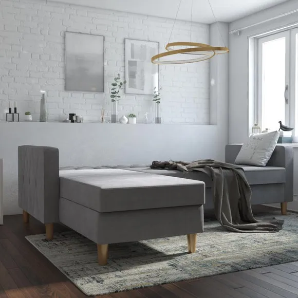 Cosmo Living Liberty Chenille Corner Chaise Futon 3