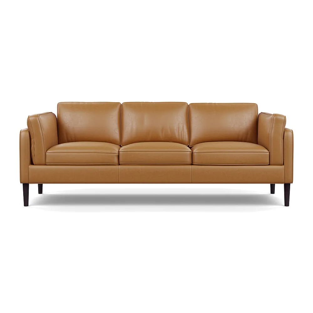 Heal's Sonno 4 Seater Daino Leather Parchment Wenge Black Feet 1