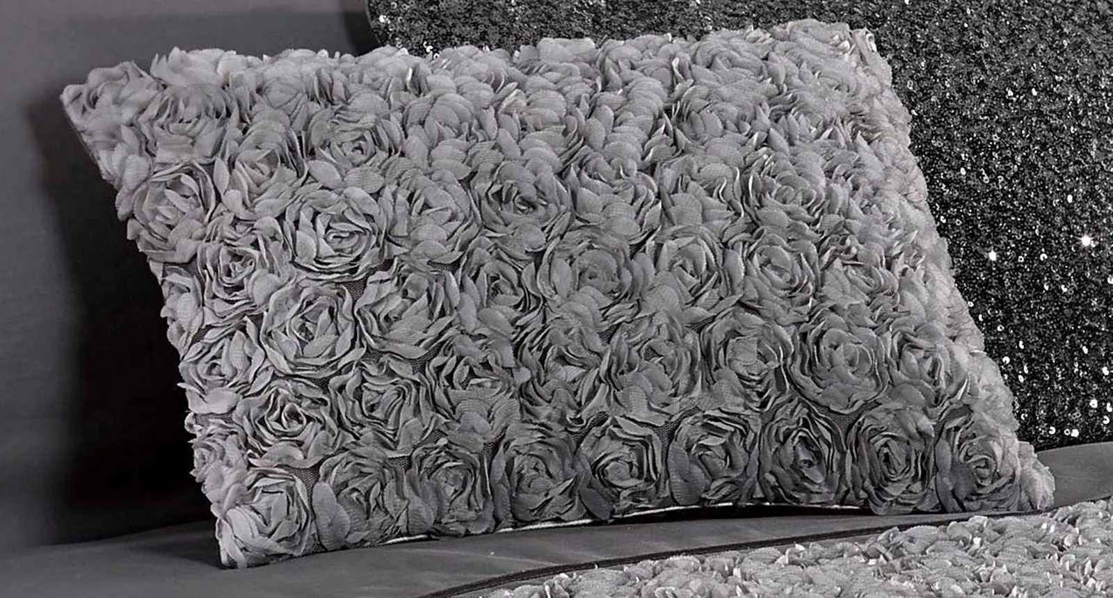 Rapport Home Limoges Boudoir Filled Cushion (50x30 cm) in Grey