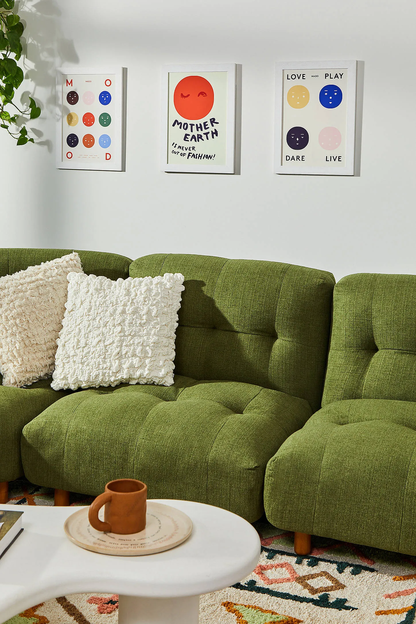 Analise Sectional L-Shaped Sofa - Green 83cm x 91.5cm x 76cm 3