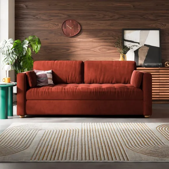 Zoe II Velvet 3 Seater Sofa 1