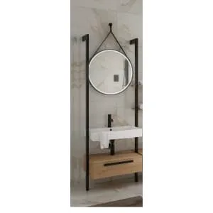 Wickes Rimini Wall System Vanity & Tower Unit Only with White Basin - 1200mm