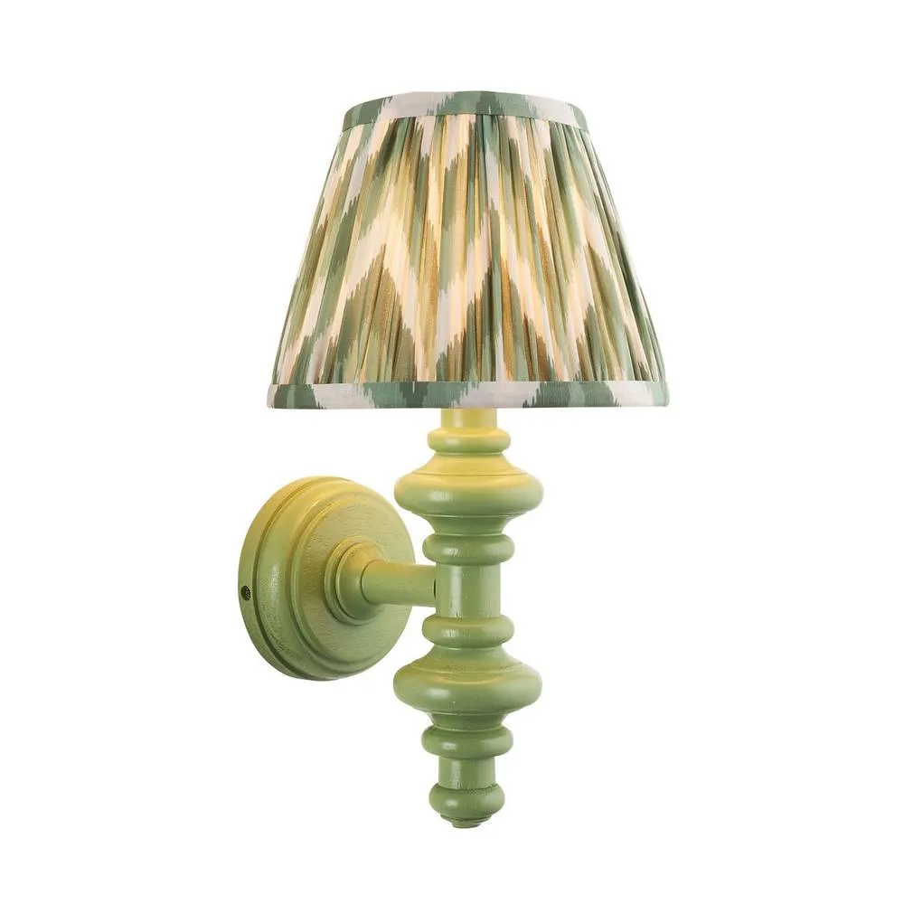 Netlighting Carnaby Green Wall Light Green Fabric Zigzag Shade 20cm B22