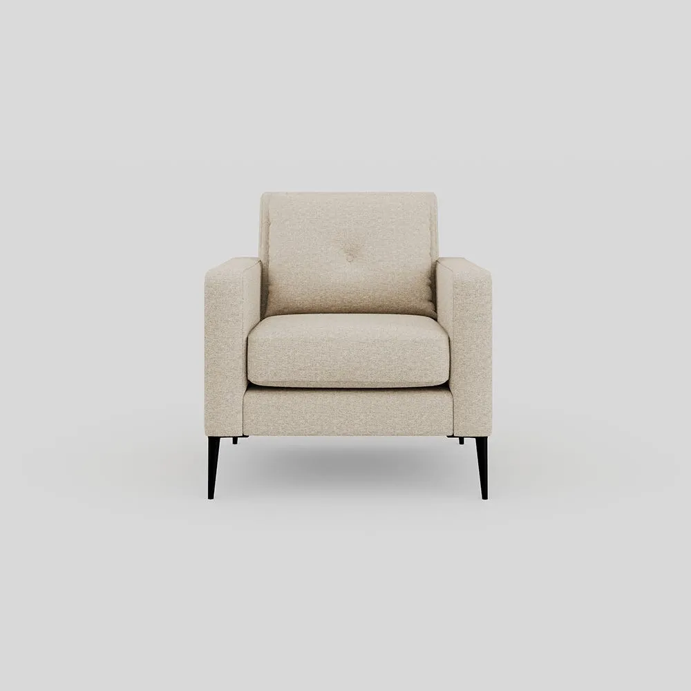 Heal's Brunel Armchair Tassuta Oatmeal Black Feet