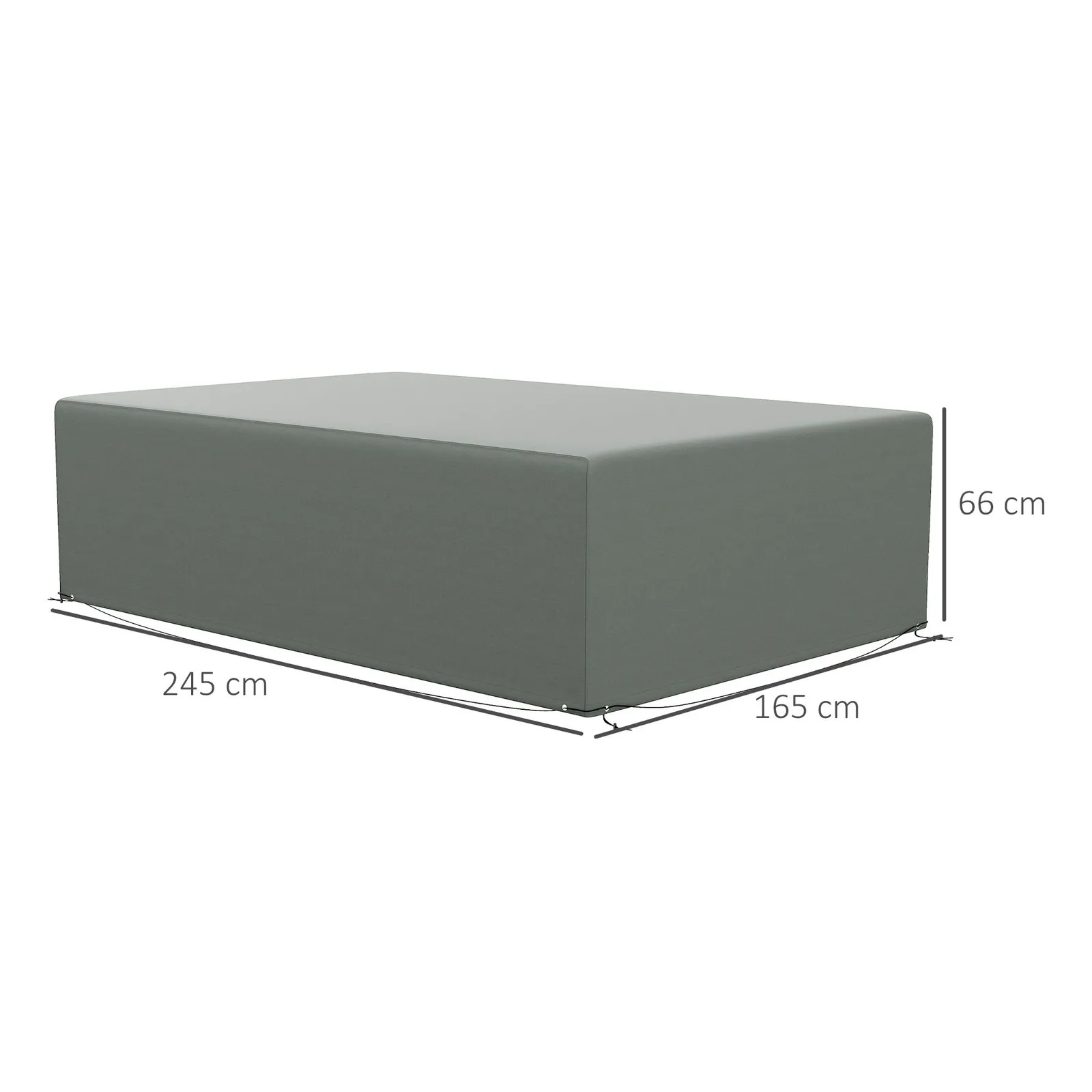 OUTSUNNY UV Rain Protective Cover or Garden Wicker Rattan Dark Grey 3