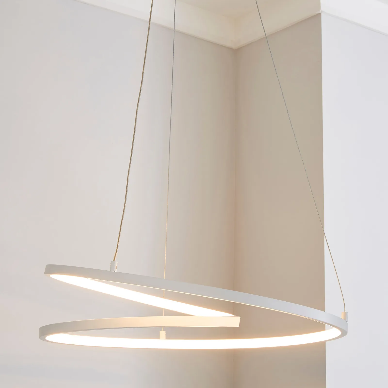 Menton Integrated LED Swirl White Ceiling Fitting White