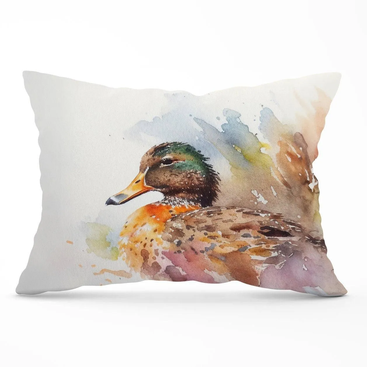 Warren Reed - Designer Mallard Watercolour Cushions in Brown