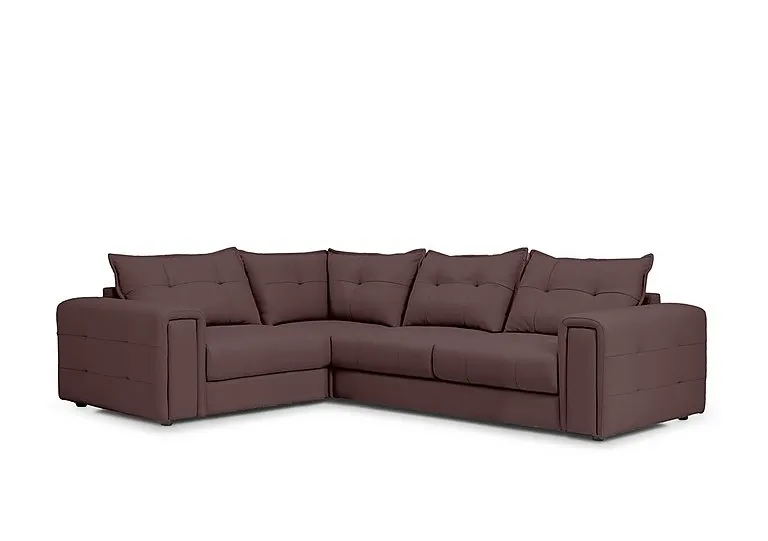 Goliath Leather Left Hand Facing Corner Sofa with Storage Drawers