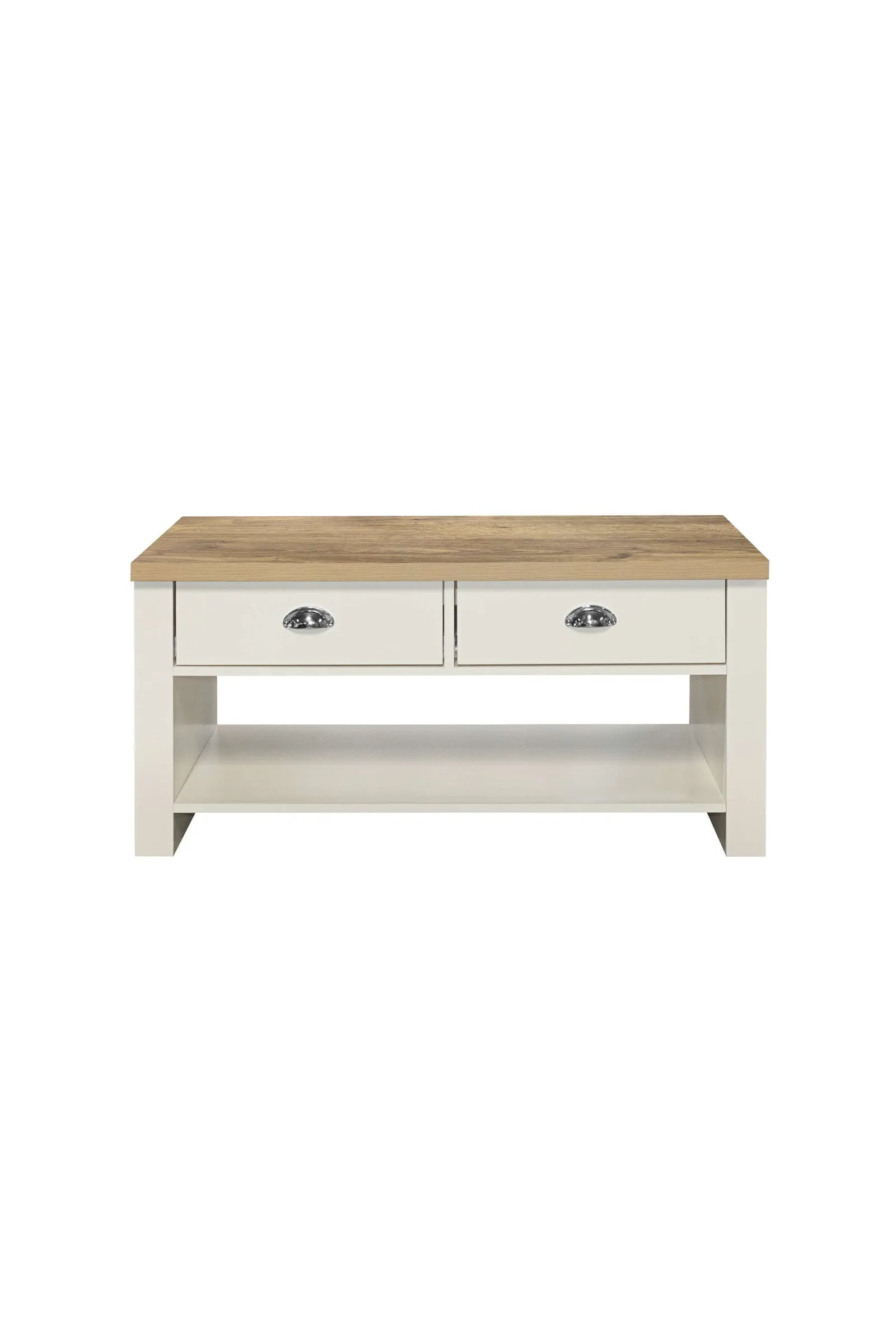 Birlea Coffee Table Blue & Oak Highgate 2 Drawer Farmhouse Shabby Chic in Cream 5