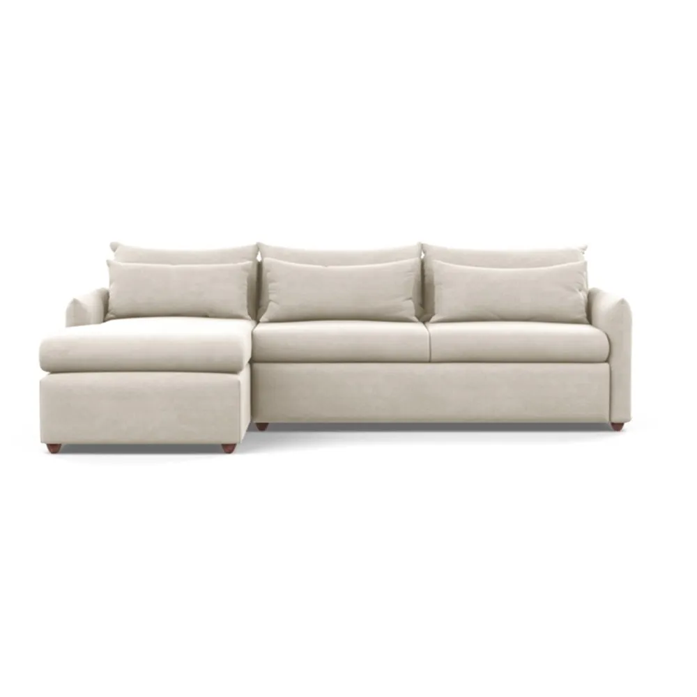 Heal's Pillow Large Left Hand Corner Chaise Linen Hessian Chestnut Stain Feet