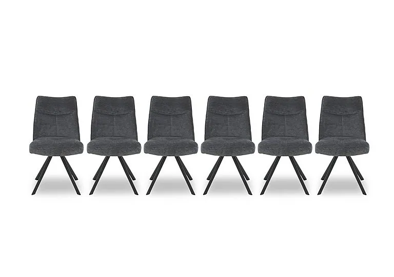 Athena Set of 6 Swivel Dining Chairs