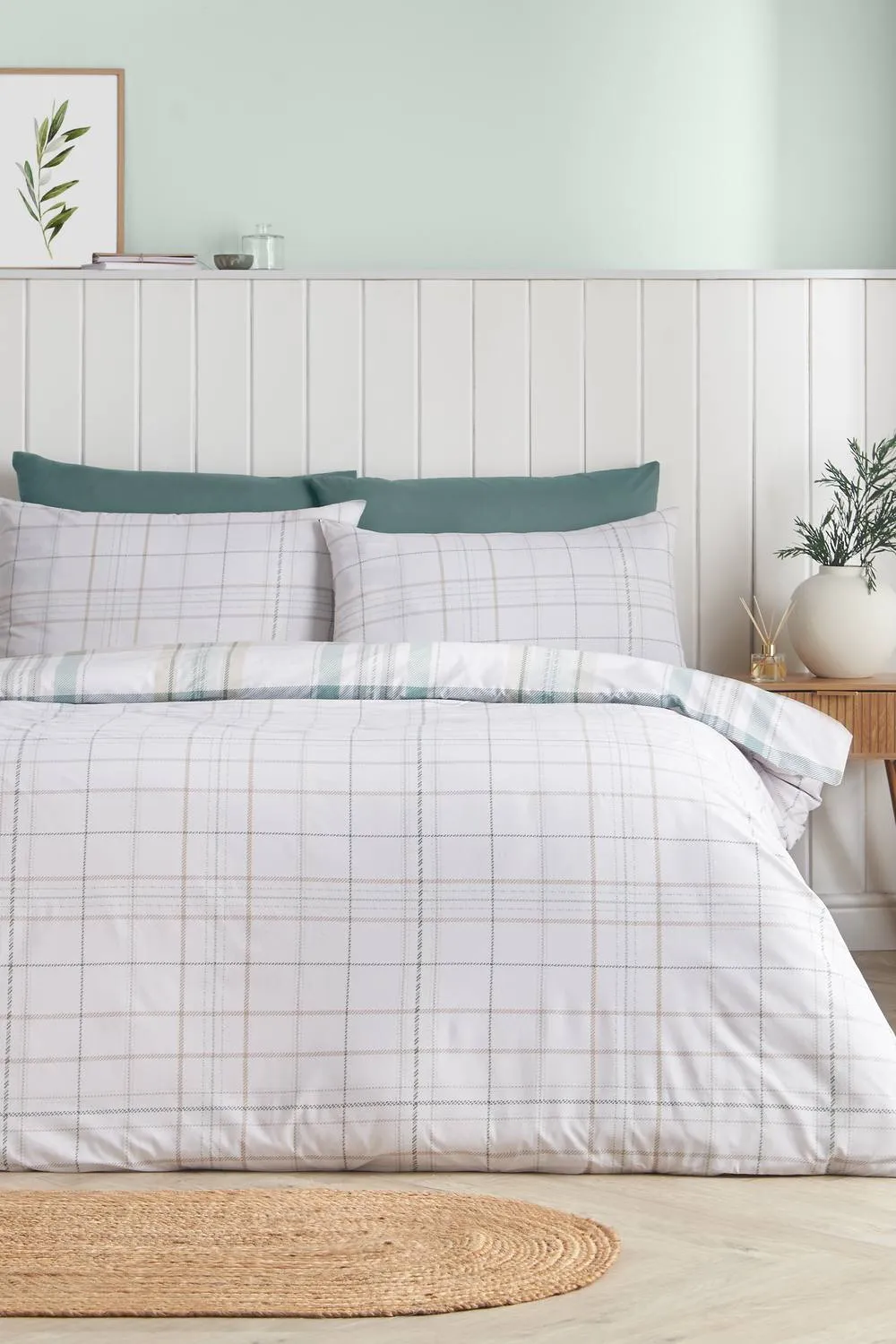 Catherine Lansfield 'Cartmel Check' Reversible Duvet Cover Set 2