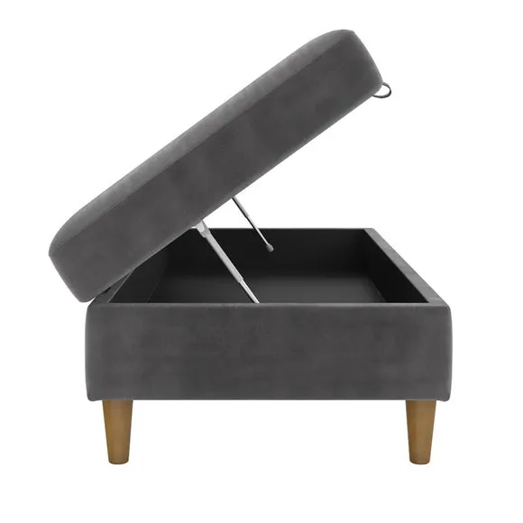 Hartford Chenille Storage Ottoman 1