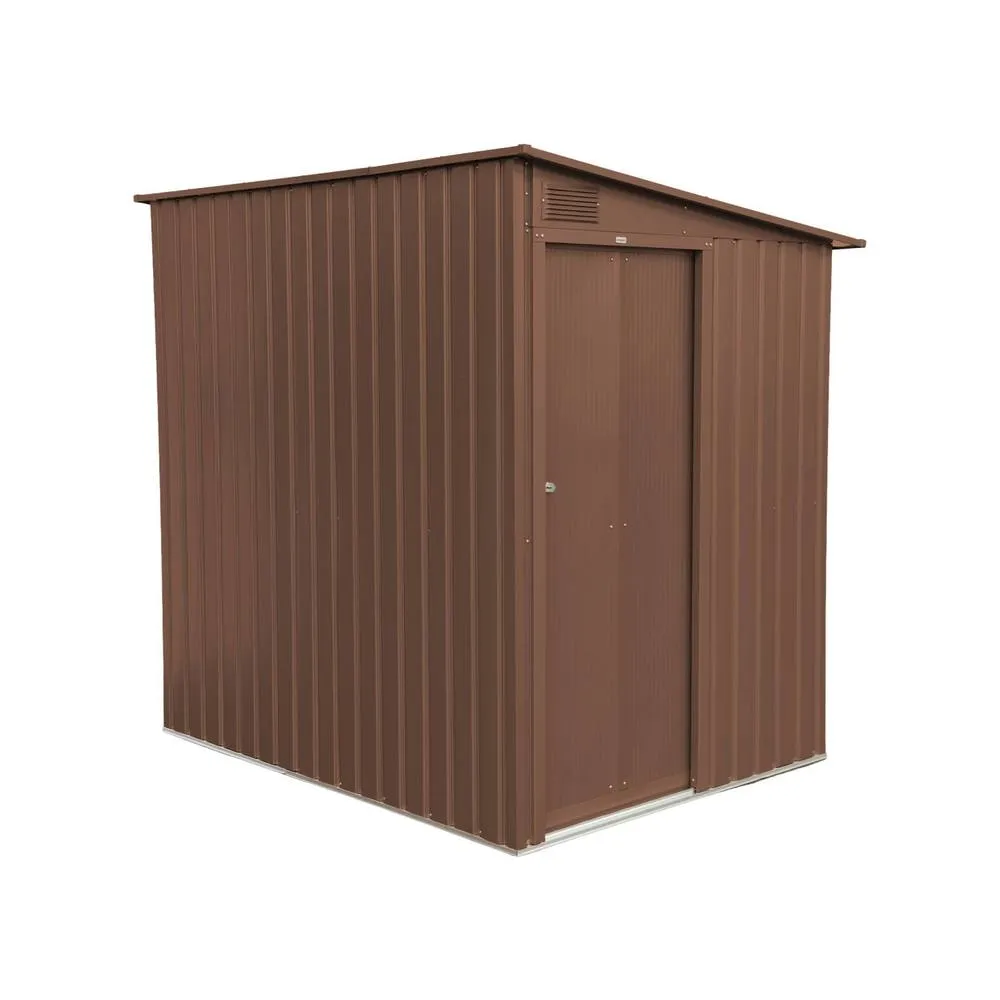 sweeek Garden shed lean to shed 2.91m² galvanized steel with sliding door in Terracotta 2