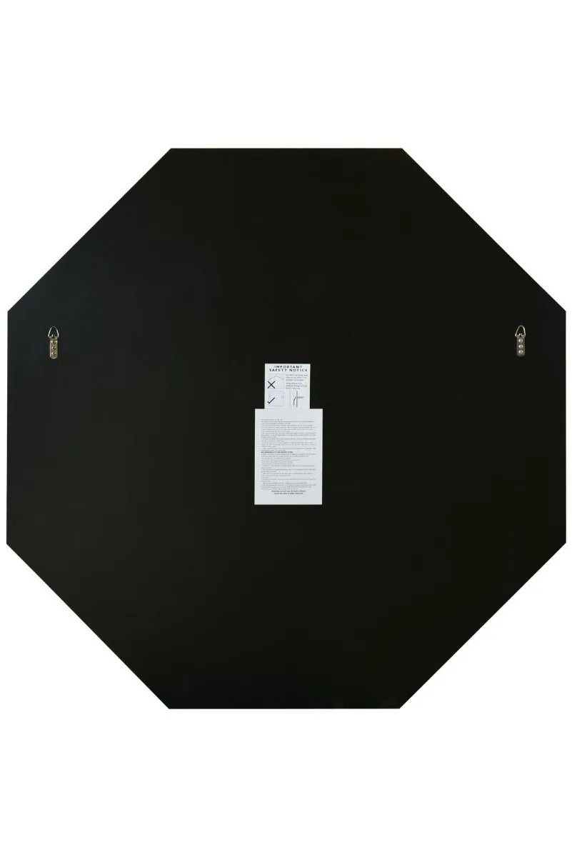 MirrorOutlet All Glass Modern Bevelled Octagonal Wall Mirror 31" X 31" (80x80CM) in Silver 5