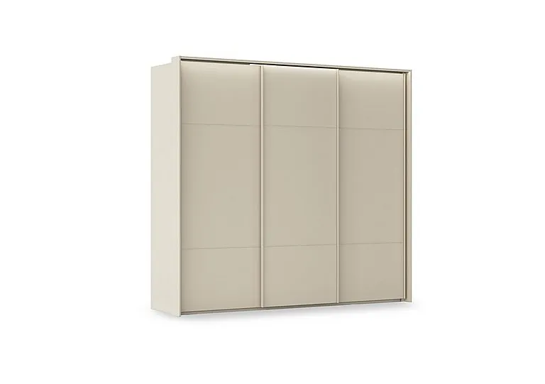 Haven 250cm 3 Door Slider Wardrobe with Décor Doors and Lights