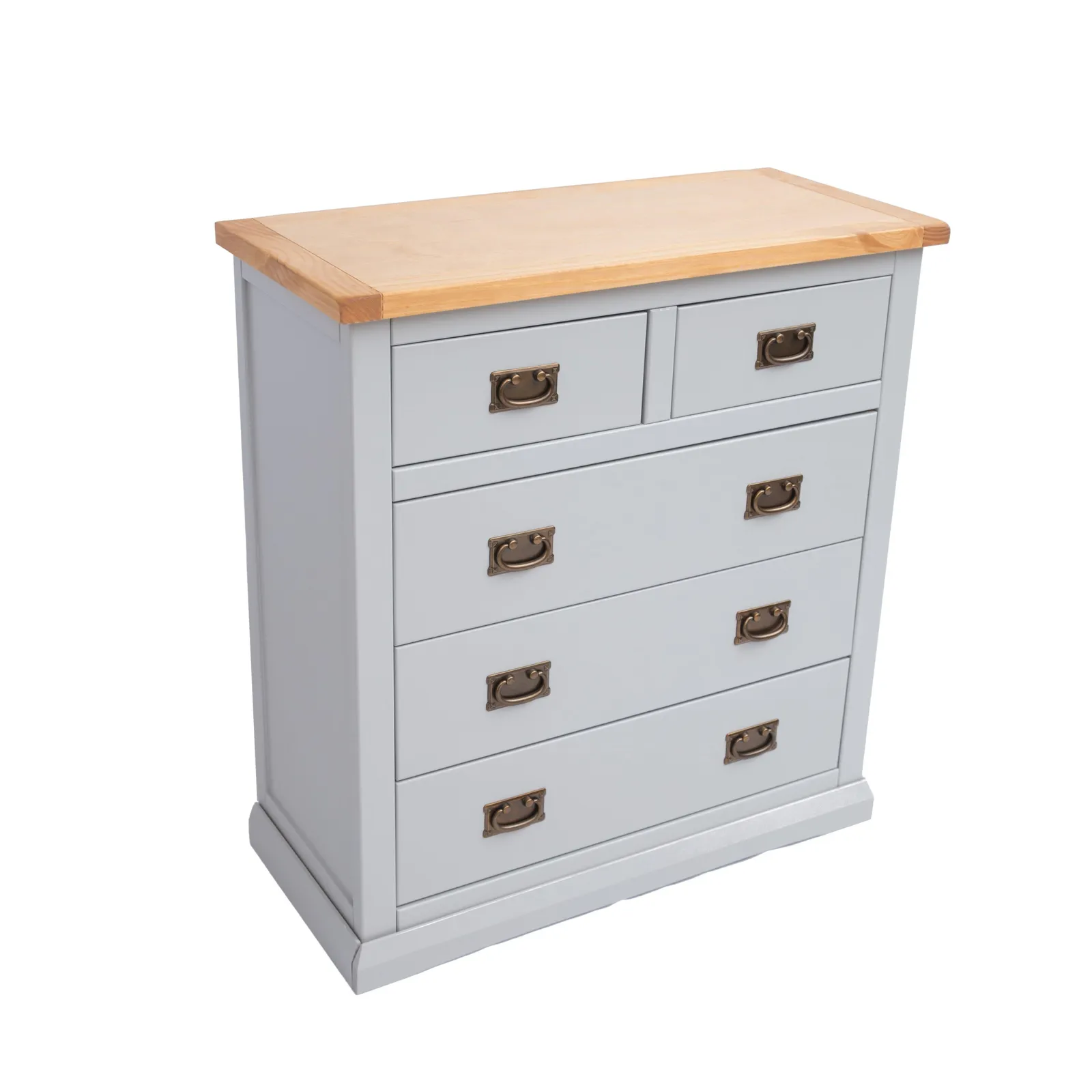 Cabinet Bits Loreo 5 Drawer Chest of Drawers Bras Drop Handle in Light Grey 3