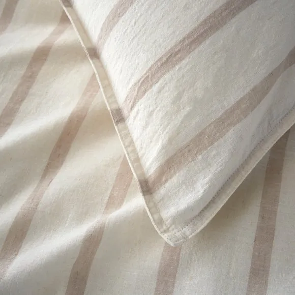 Hoveton Stripe Cotton Linen Duvet Cover & Pillowcase Set 4