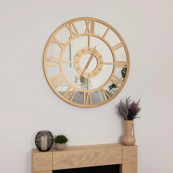Charles Bentley Coniston Indoor Outdoor Mirrored Skeleton Wall Clock 3