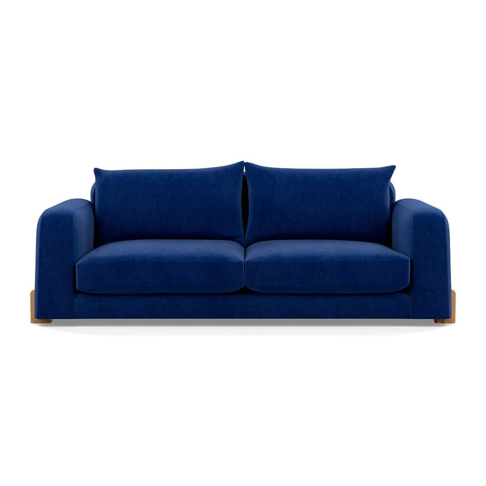 Heal's Nuvola 4 Seater Sofa Smart Luxe Velvet Azure Natural Oak Feet 1