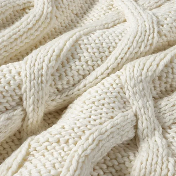 Cable Knit Throw Blanket 130cm x 180cm 2