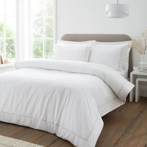 Bianca Contrast Trim 100% Cotton Duvet Cover & Pillowcase Set 1