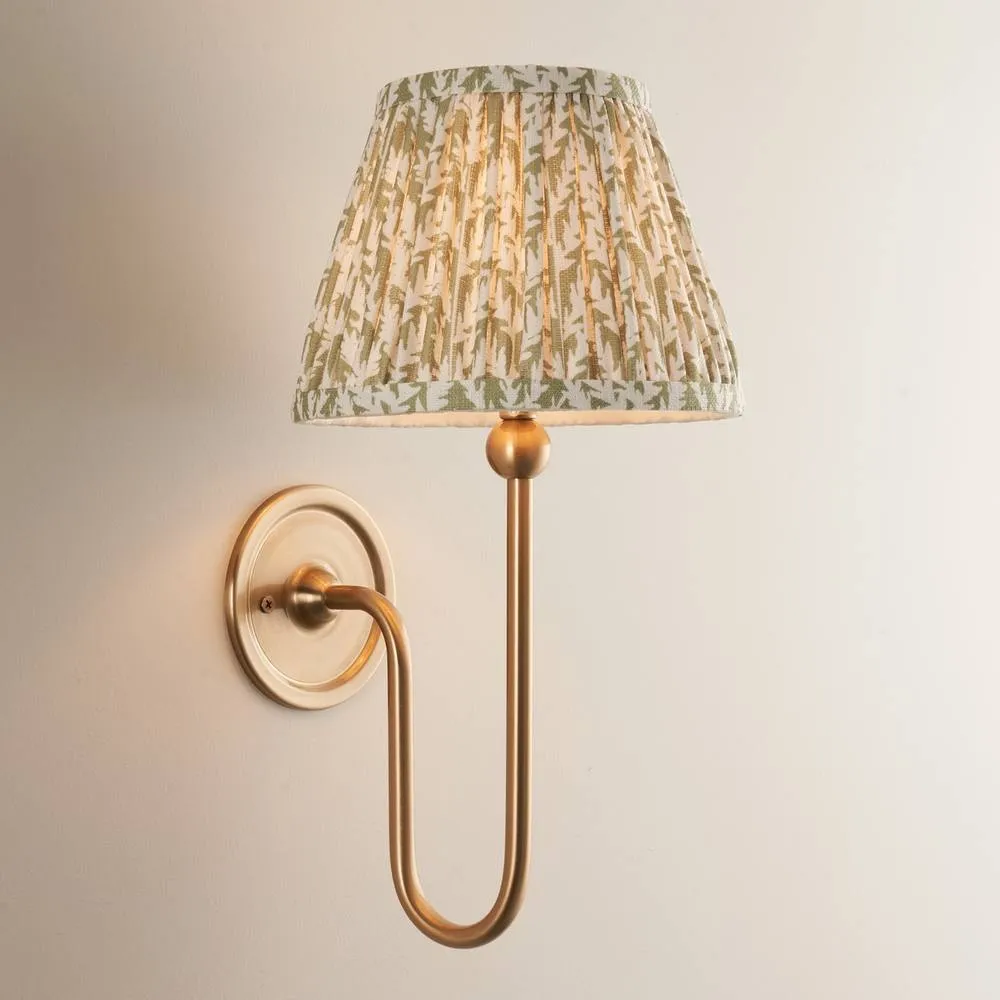 Netlighting Santiago Wall Light Herb Garden Green Fabric Leaf Shade 20cm B22 2