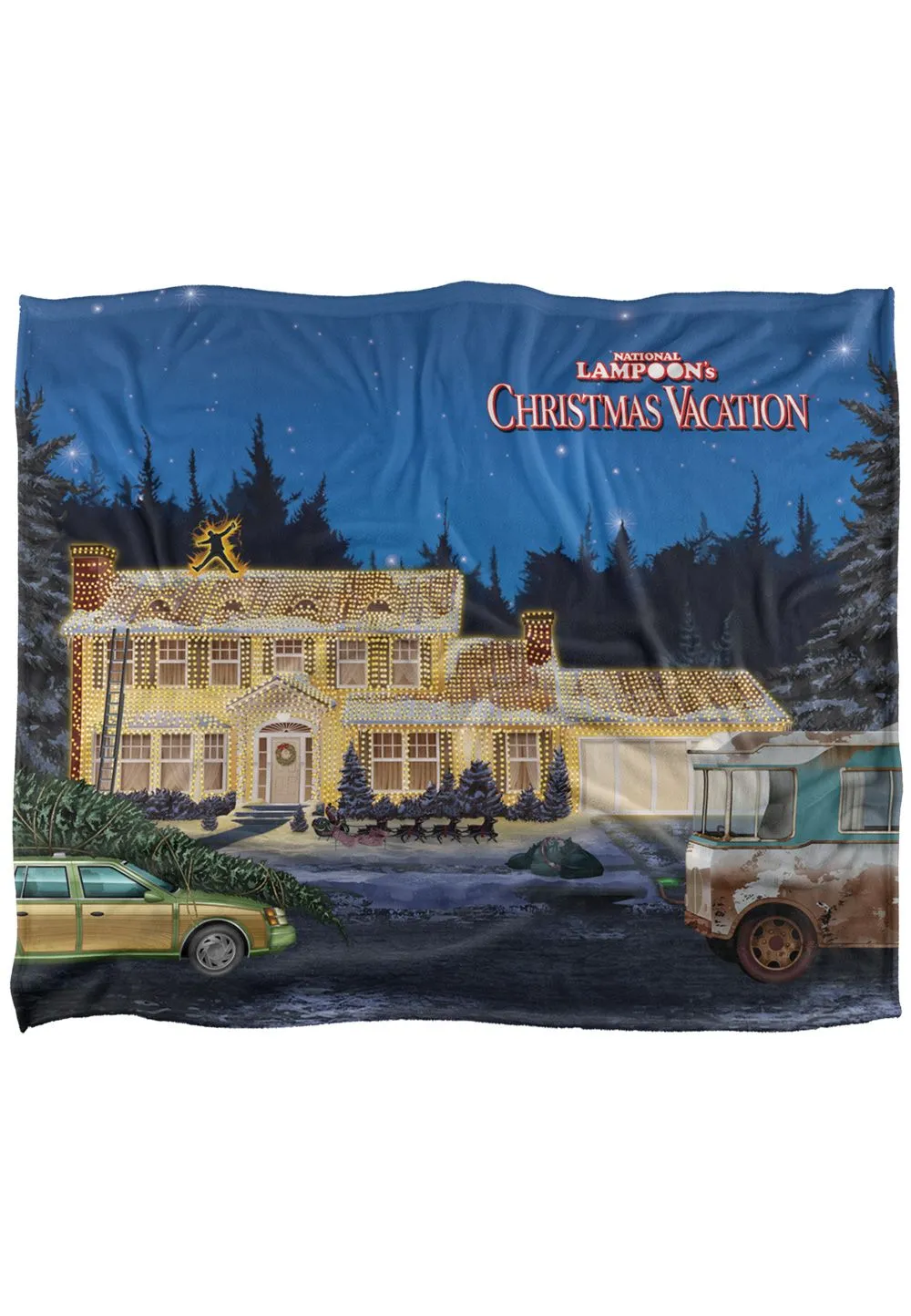 Warner Brothers Christmas Vacation Silky Touch Super Soft Throw Blanket 152x127cm in White