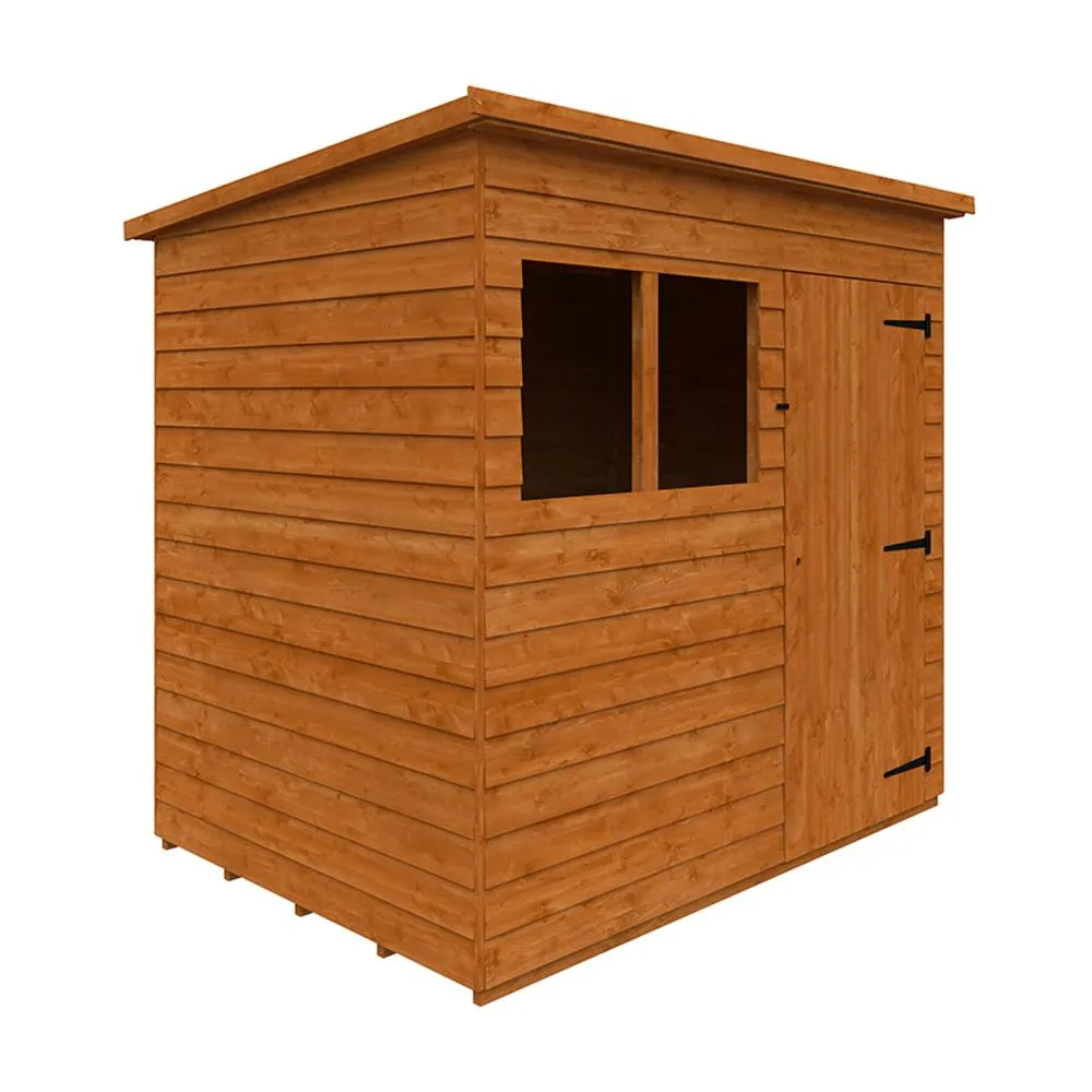 Buttercup Farm 7 x 5 Feet Budget Pent 9mm Shed - Solid Wood/Softwood/Pine in Burnt Orange
